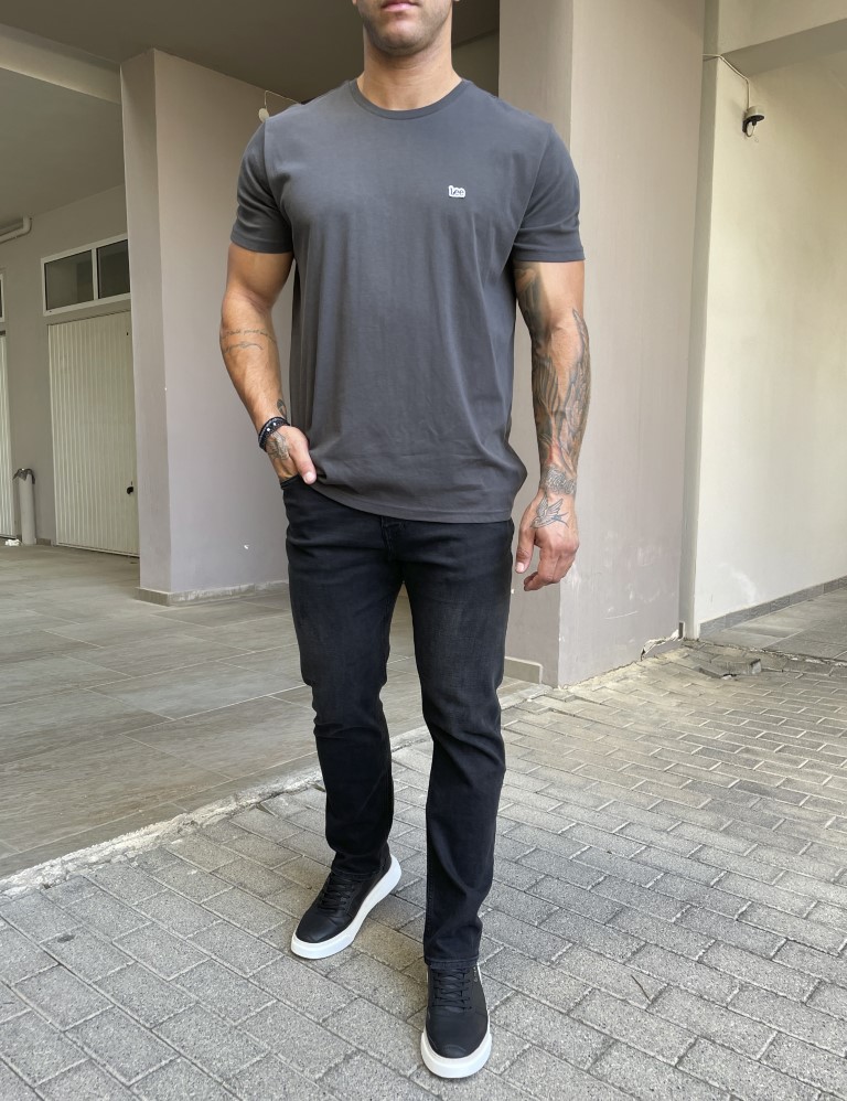 Lee ανδρικό μπλουζάκι ανθρακί SS Pach Logo Tee L60UFQON φωτογραφία